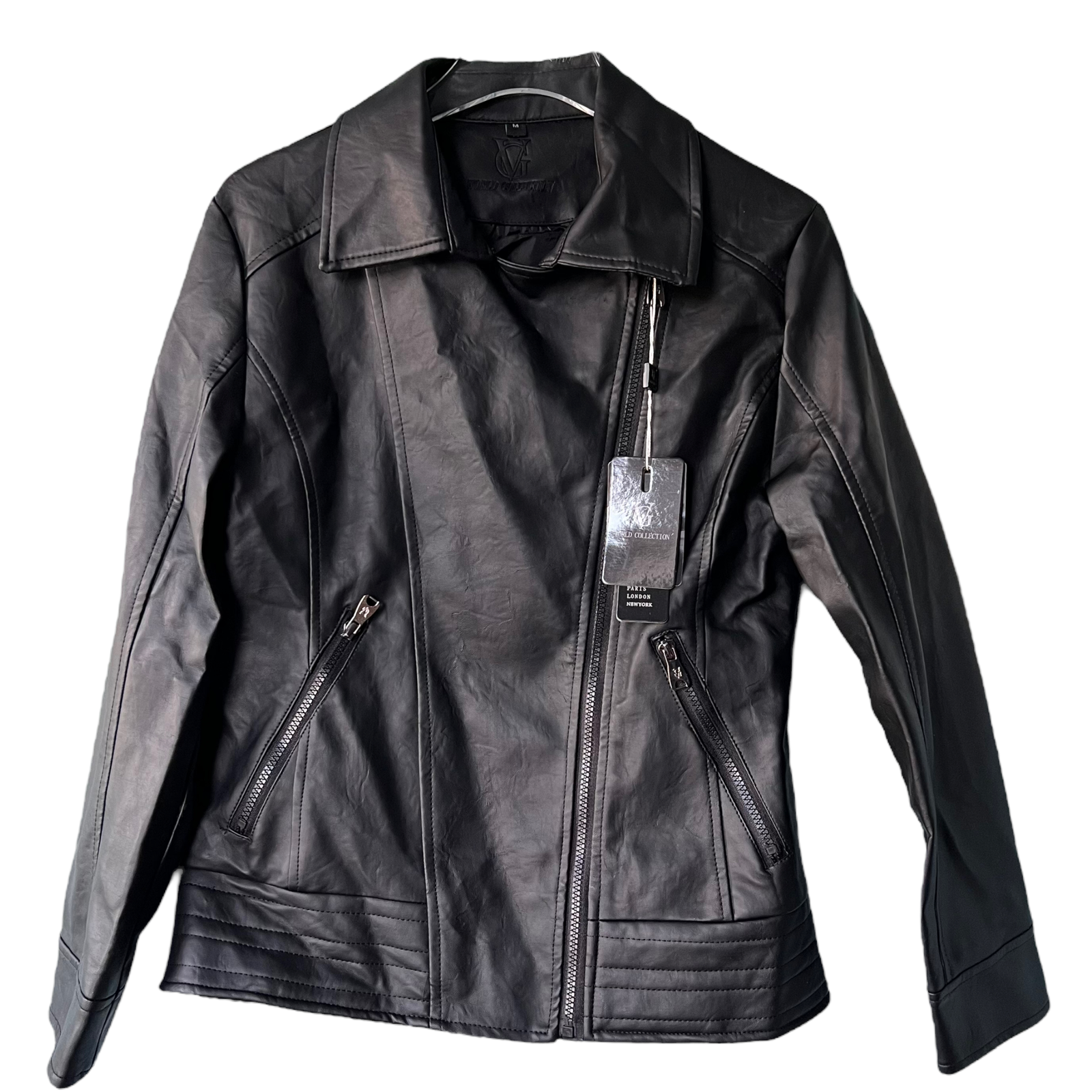 Nwt Vg World Collection Vegan Leather Biker Jacket M